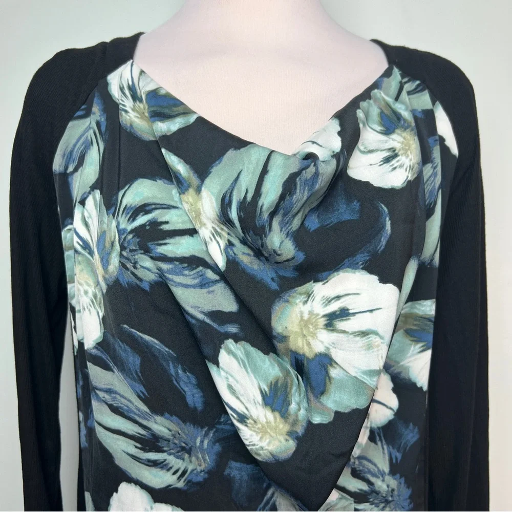 Simply Vera Vera Wang Black Floral Midi Dress